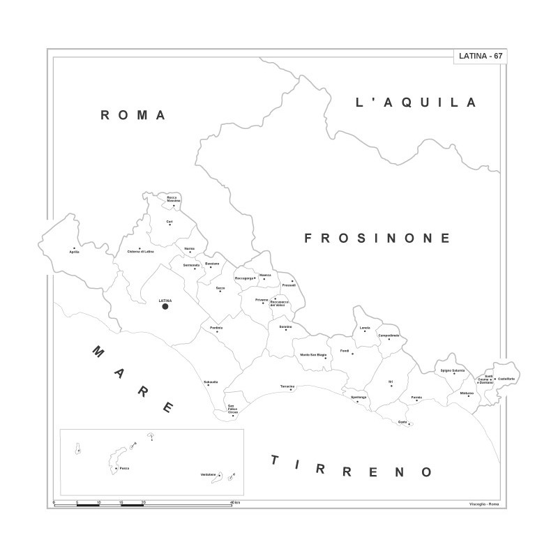 Carta della provincia di Latina