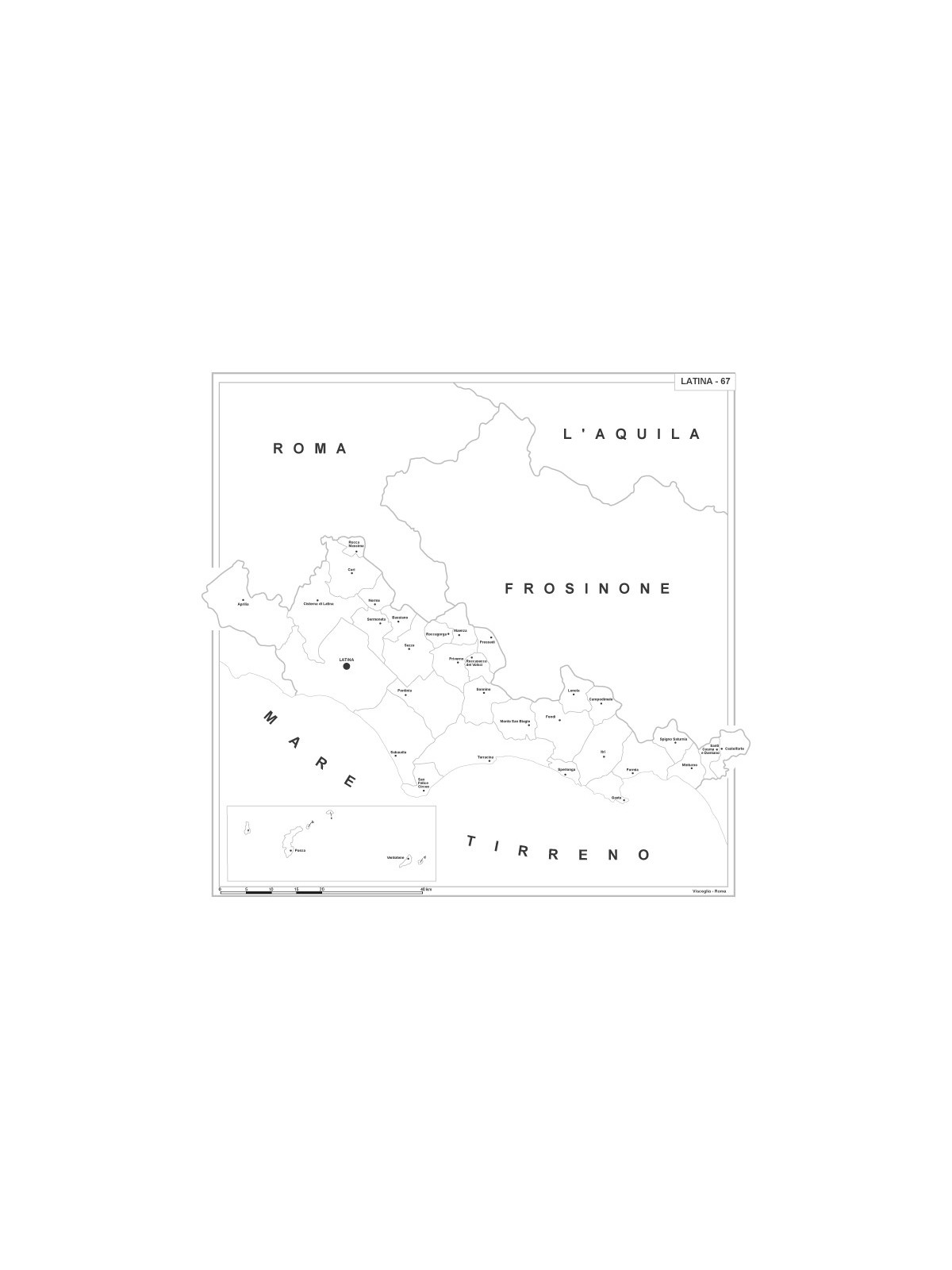 Map of Abruzzo with postal codes