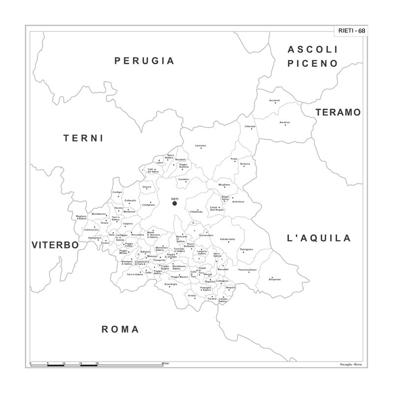 Map of Abruzzo with postal codes