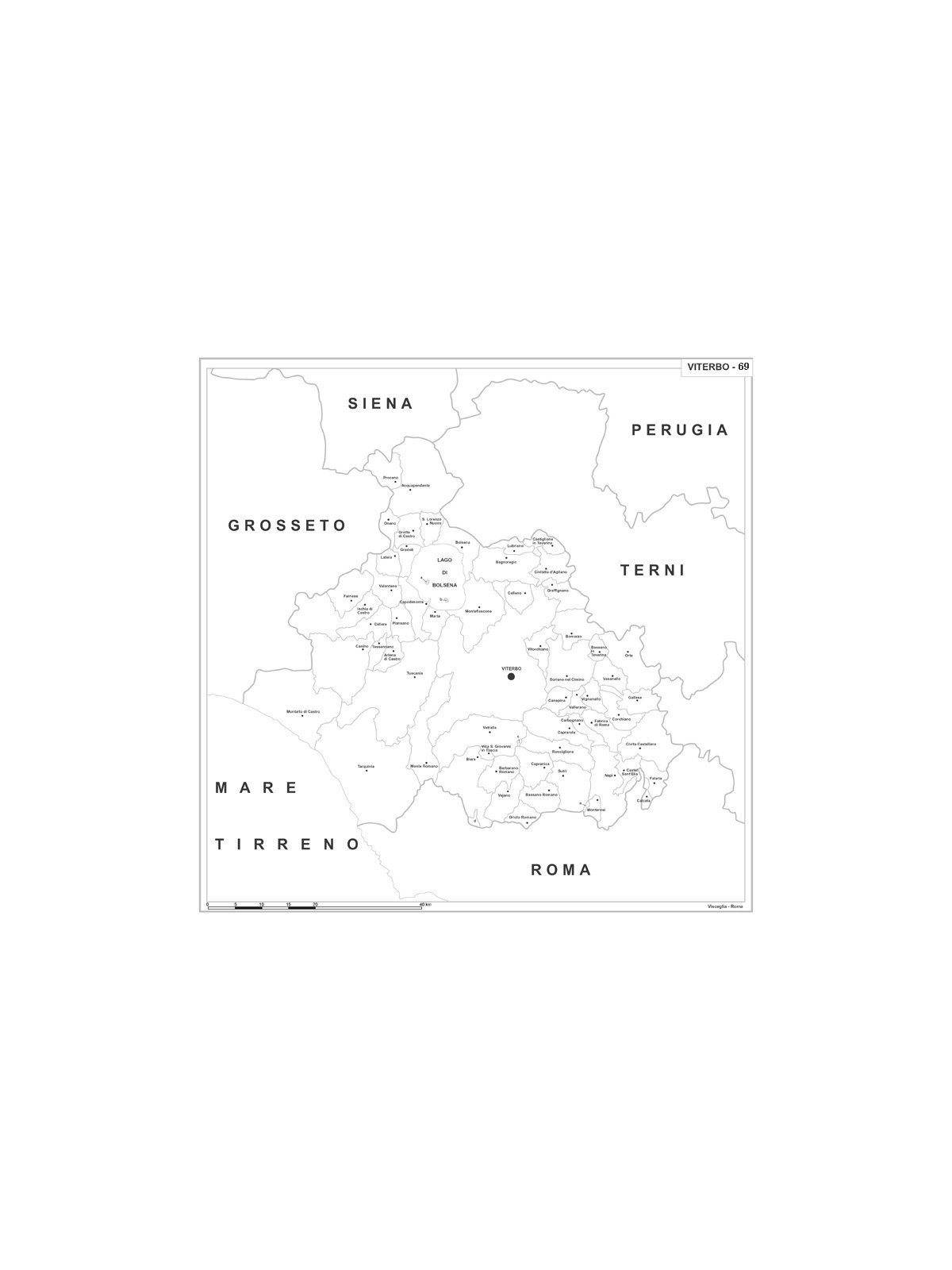 Map of Abruzzo with postal codes