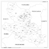 Map of Abruzzo with postal codes