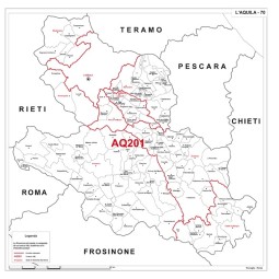 Map of Abruzzo with postal codes