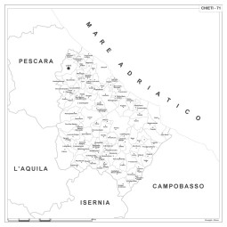 Map of Abruzzo with postal codes