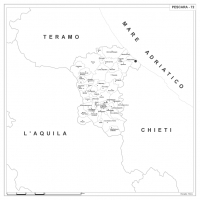Map of Abruzzo with postal codes