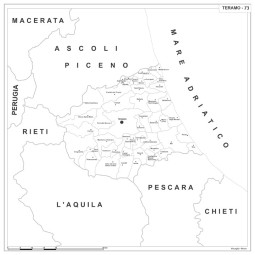 Map of Abruzzo with postal codes