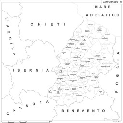 Map of Abruzzo with postal codes