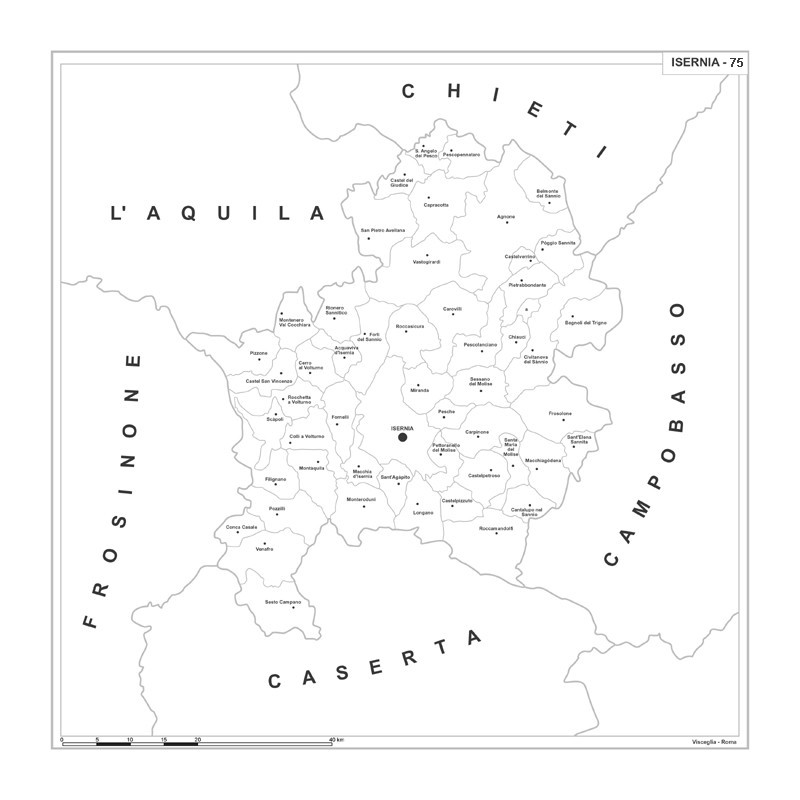 Map of Abruzzo with postal codes