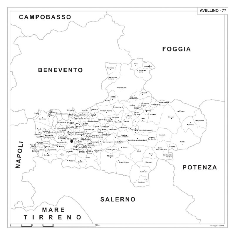Map of Abruzzo with postal codes
