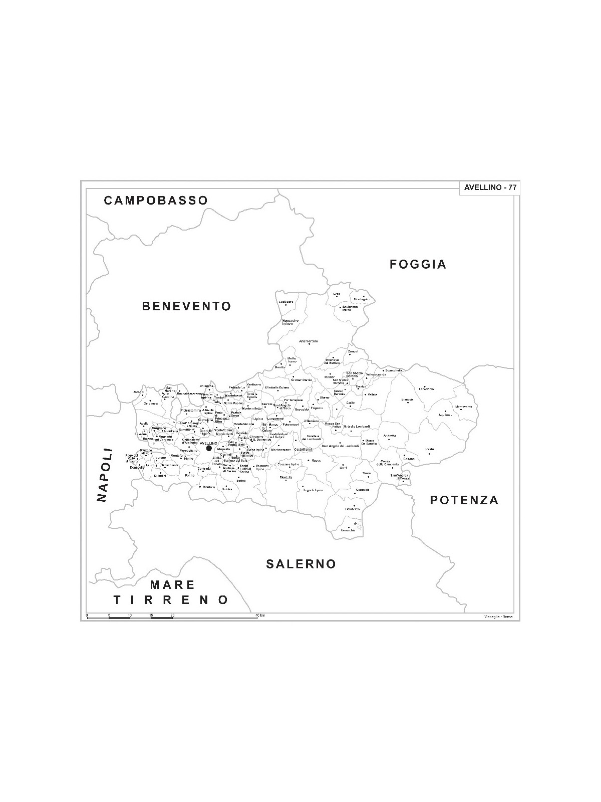 Map of Abruzzo with postal codes