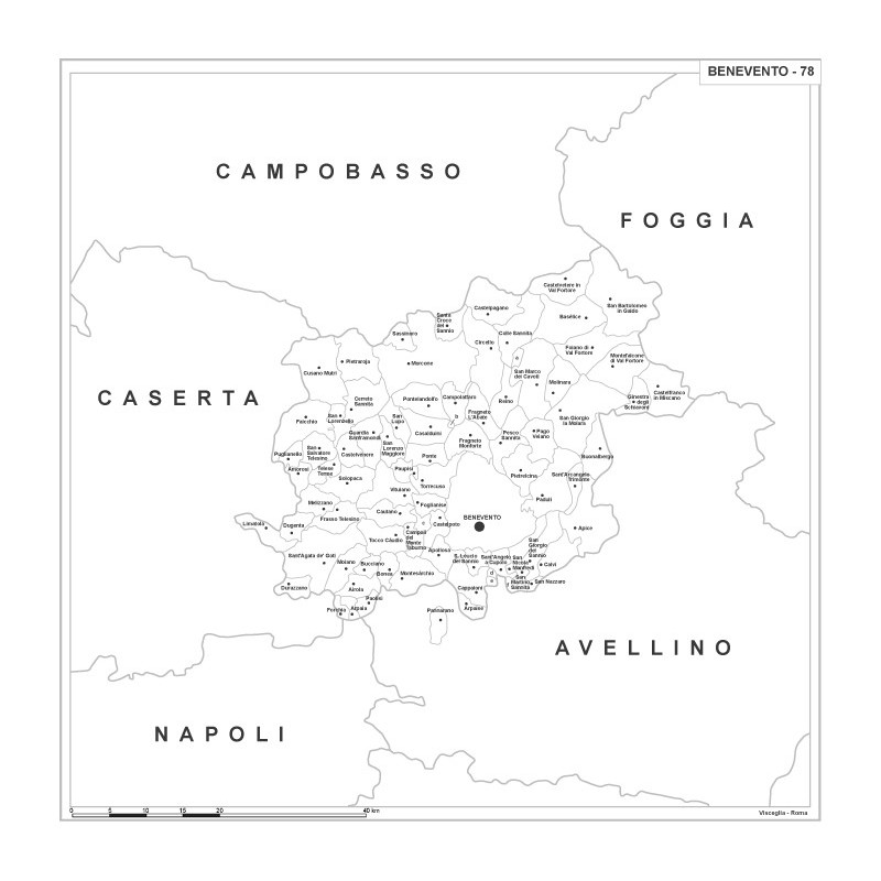 Map of Abruzzo with postal codes