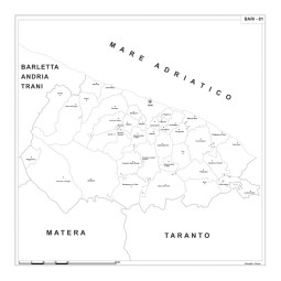 Map of Abruzzo with postal codes