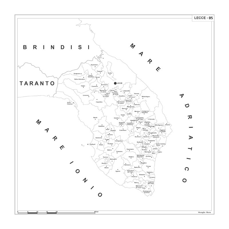 Map of Abruzzo with postal codes