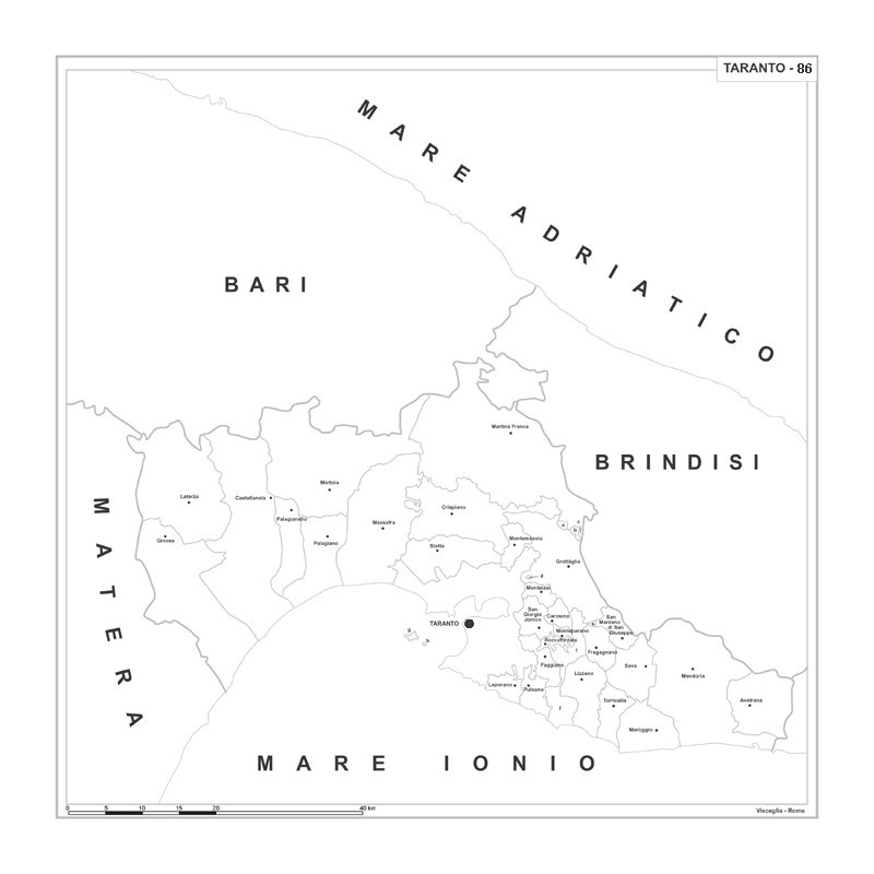 Map of Abruzzo with postal codes