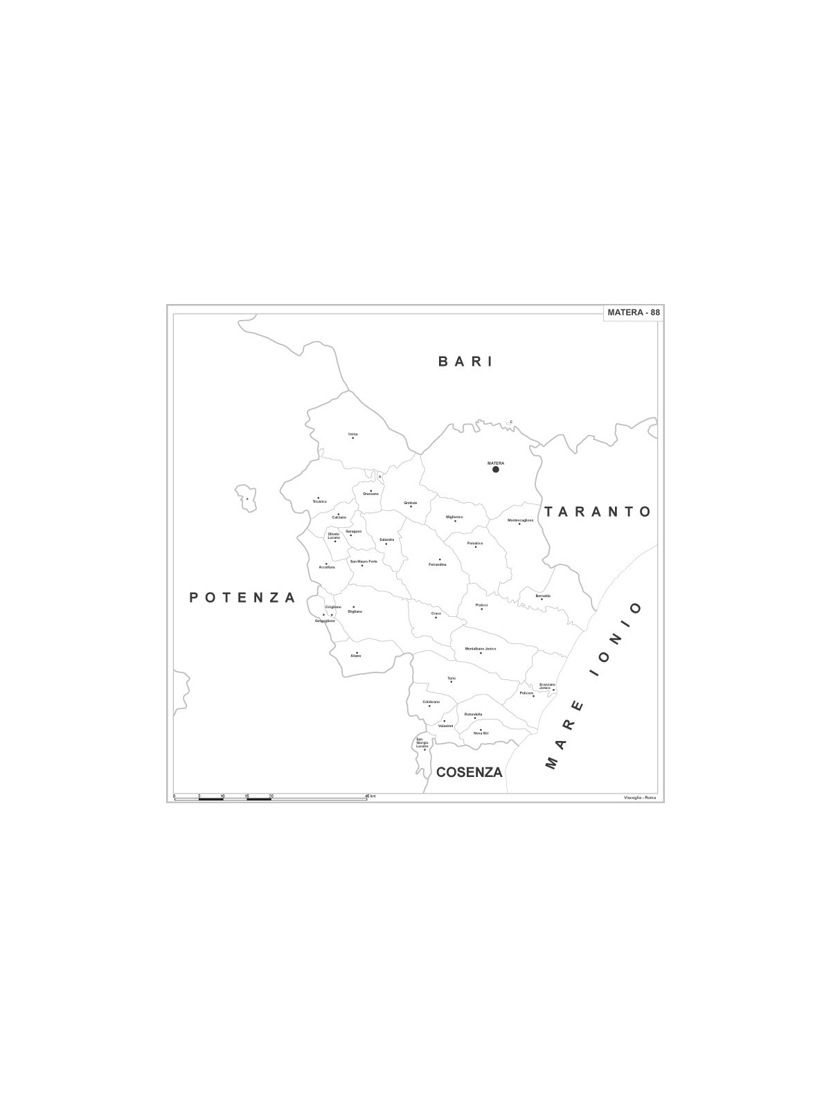 Map of Abruzzo with postal codes