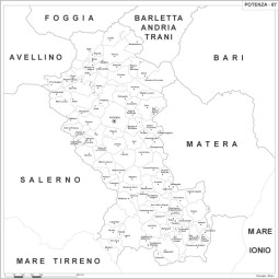 Carta della provincia di Potenza