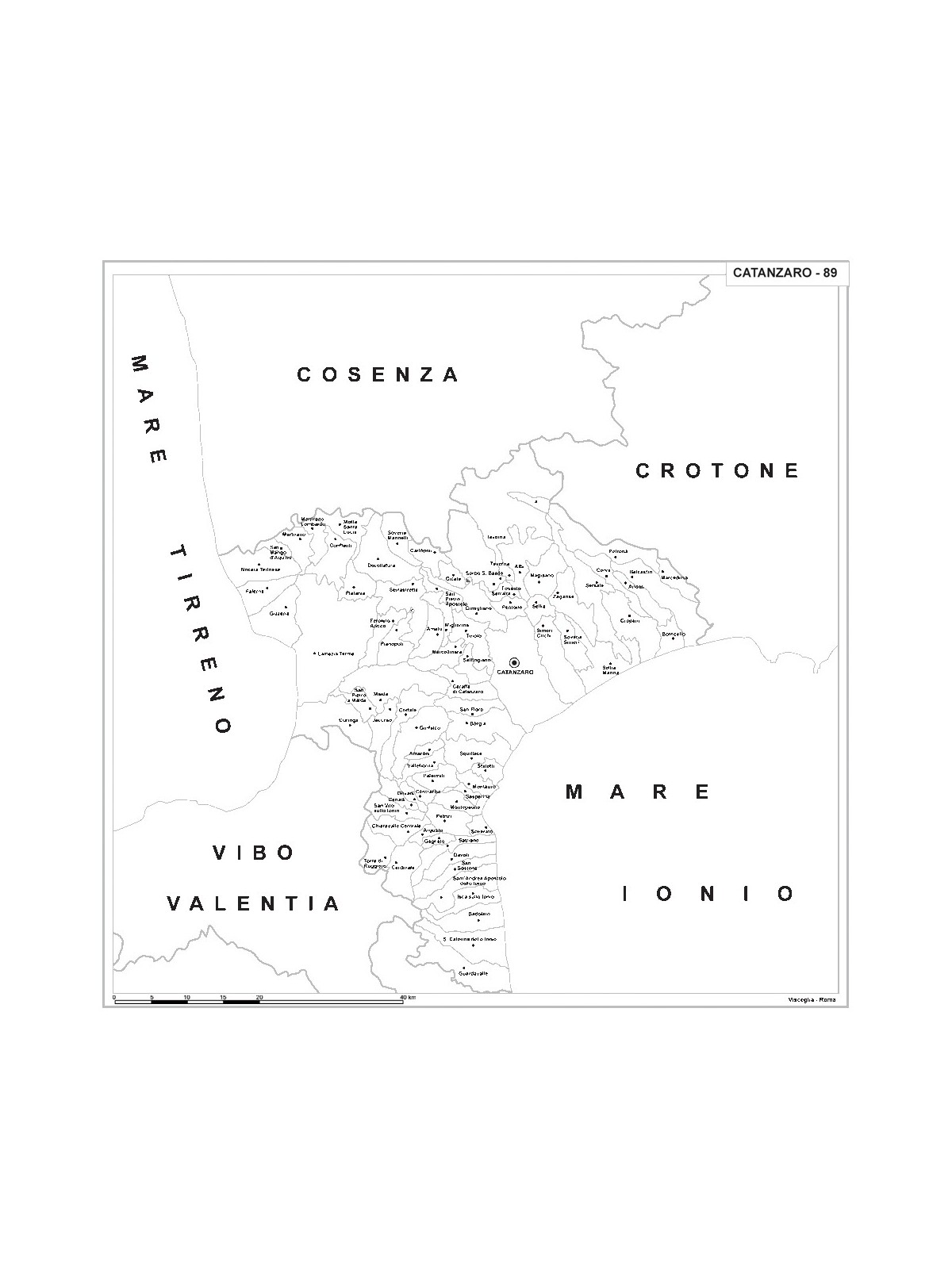 Carta della provincia di Catanzaro