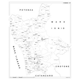 Map of Abruzzo with postal codes