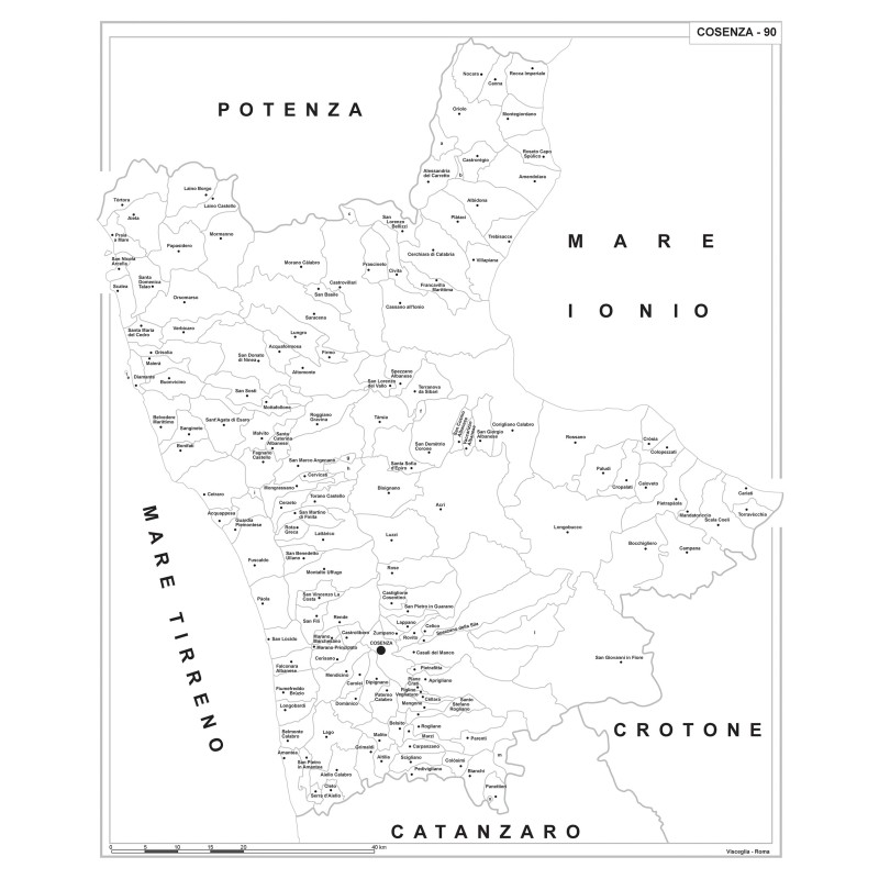 Carta della provincia di Cosenza