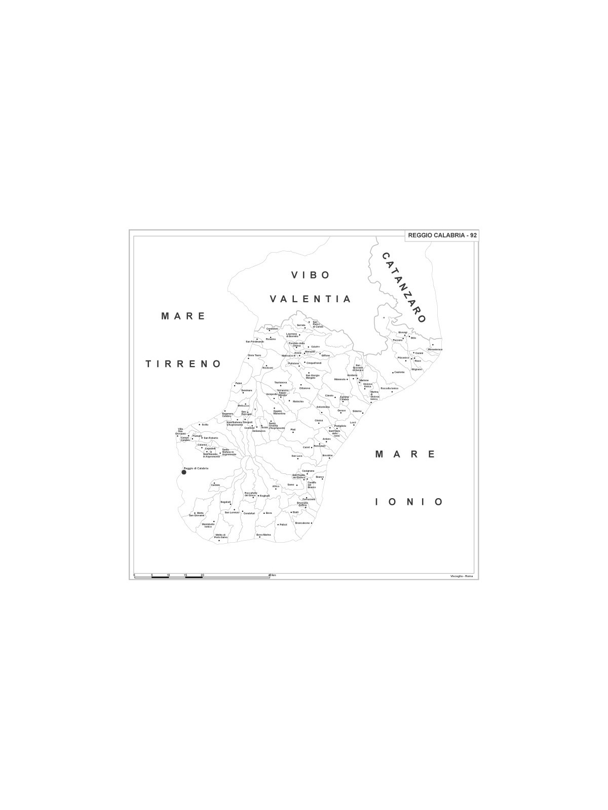 Map of Abruzzo with postal codes