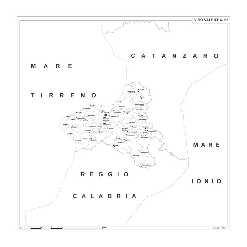 Map of Abruzzo with postal codes