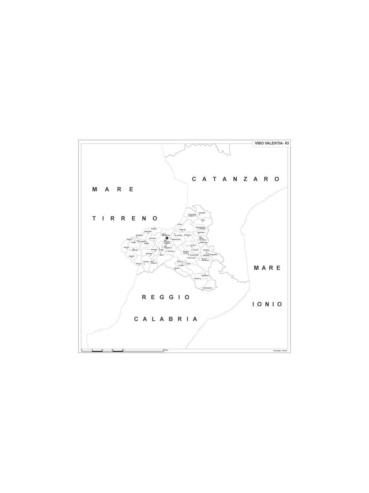 Map of Abruzzo with postal codes