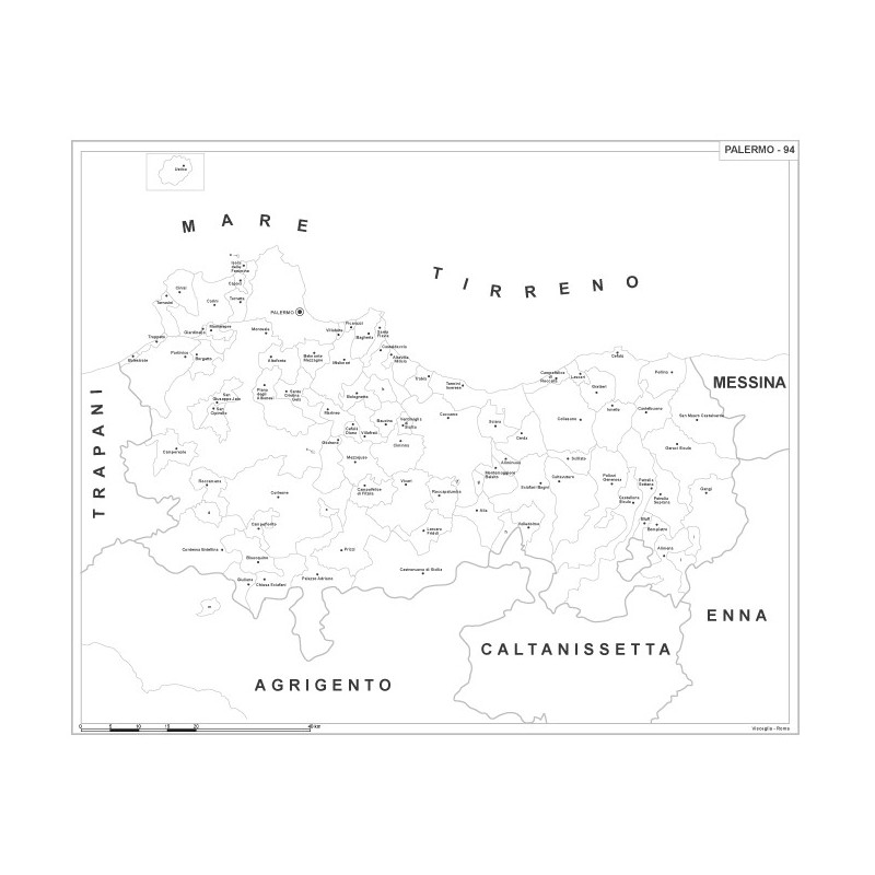Carta della provincia di Palermo