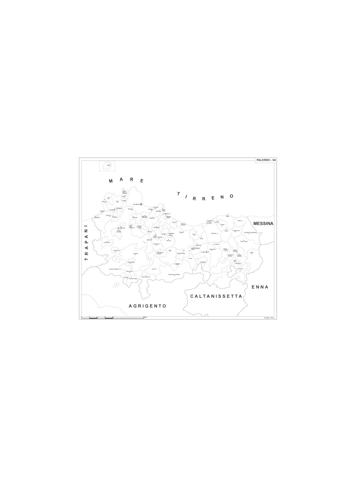 Map of Abruzzo with postal codes