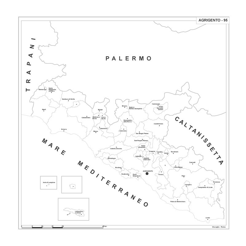 Carta della provincia di Agrigento