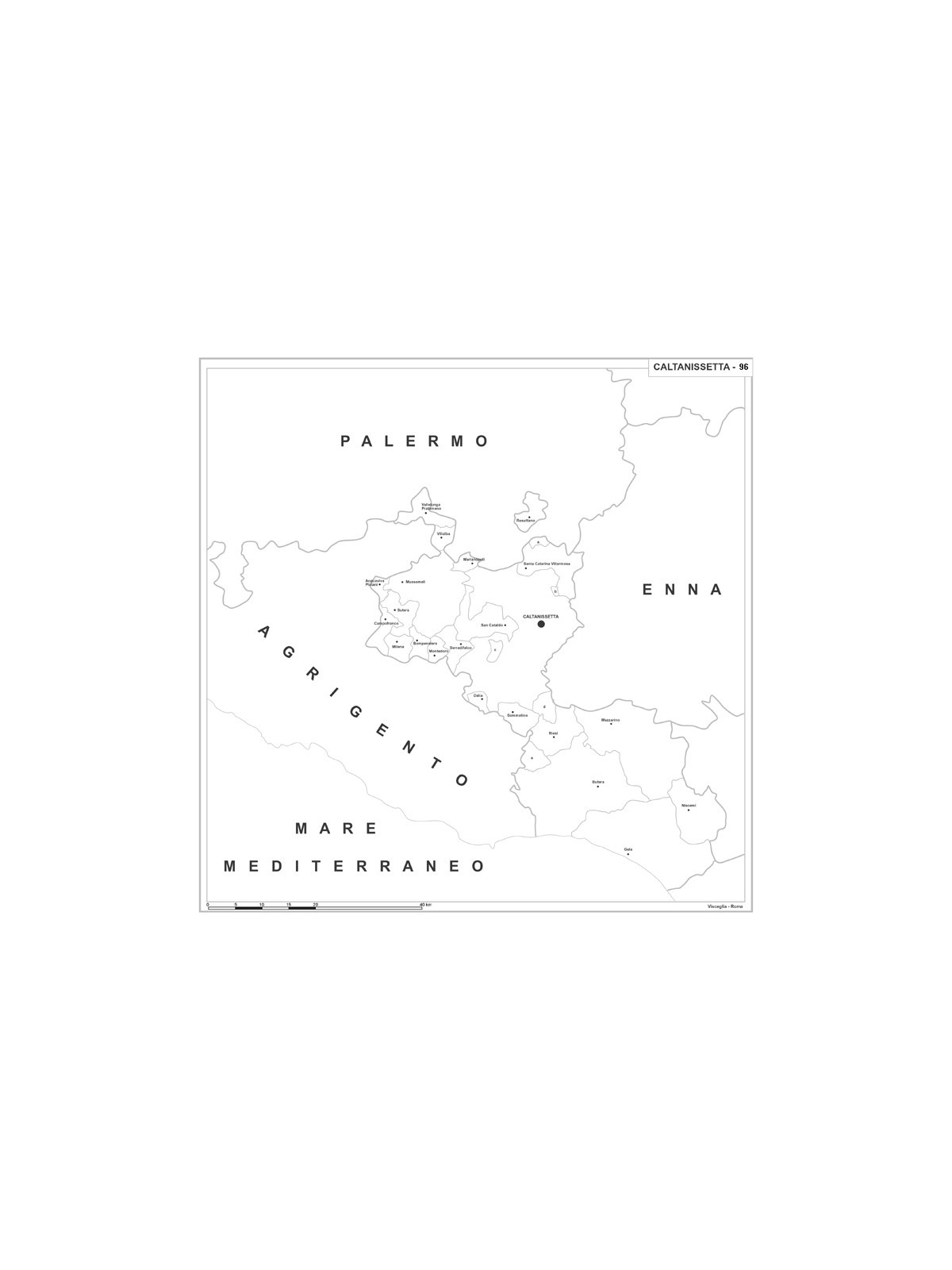 Map of Abruzzo with postal codes