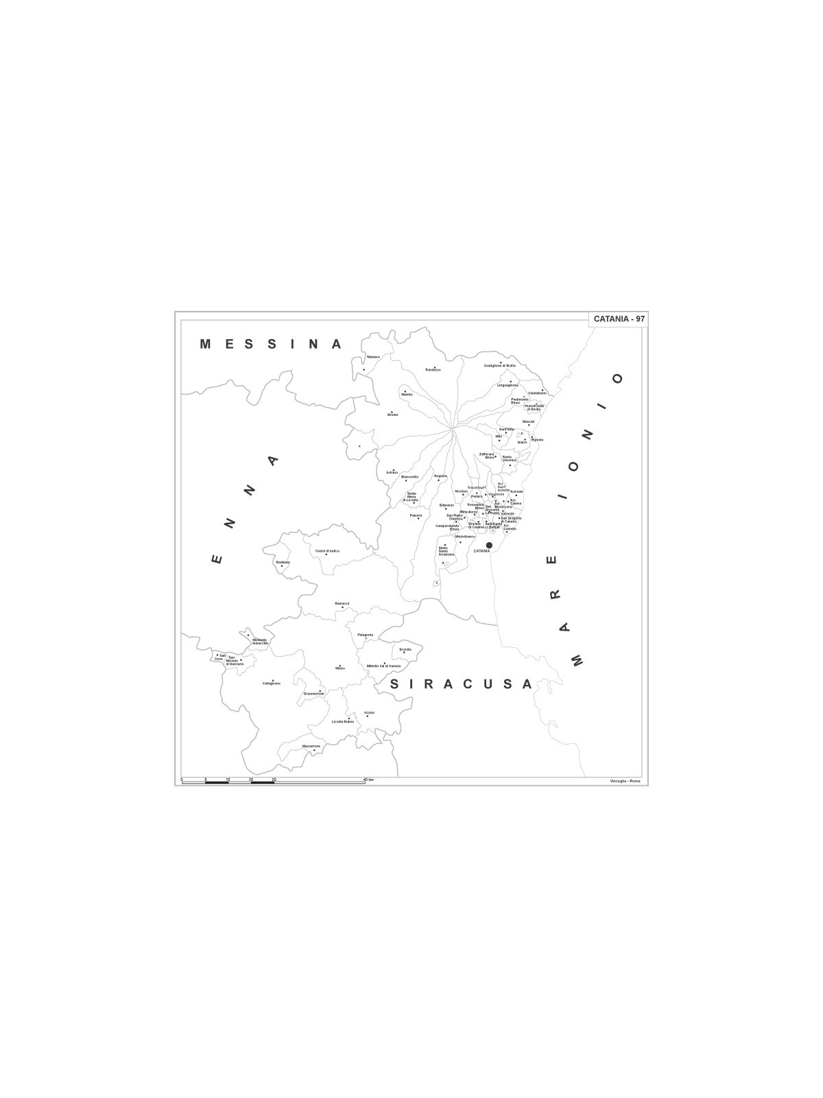 Carta della provincia di Catania