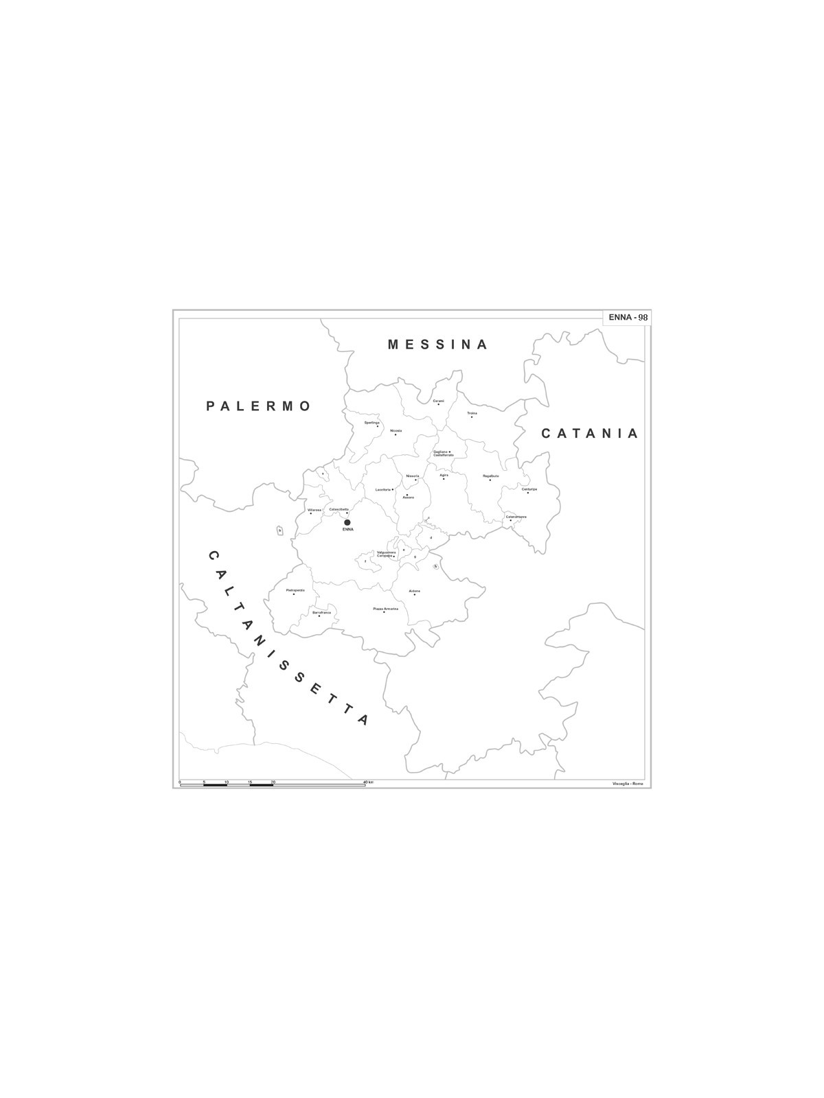 Map of Abruzzo with postal codes
