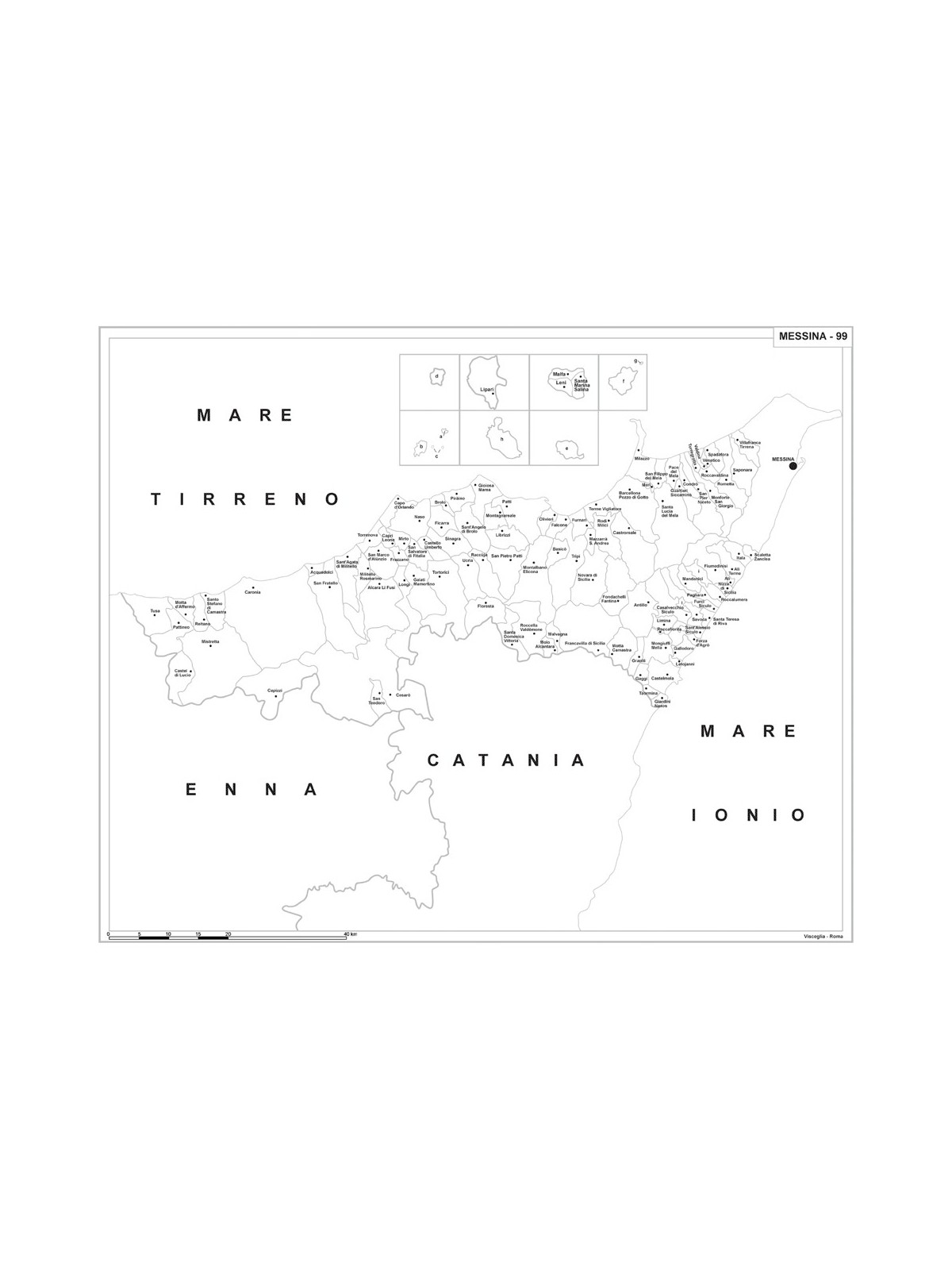 Map of Abruzzo with postal codes