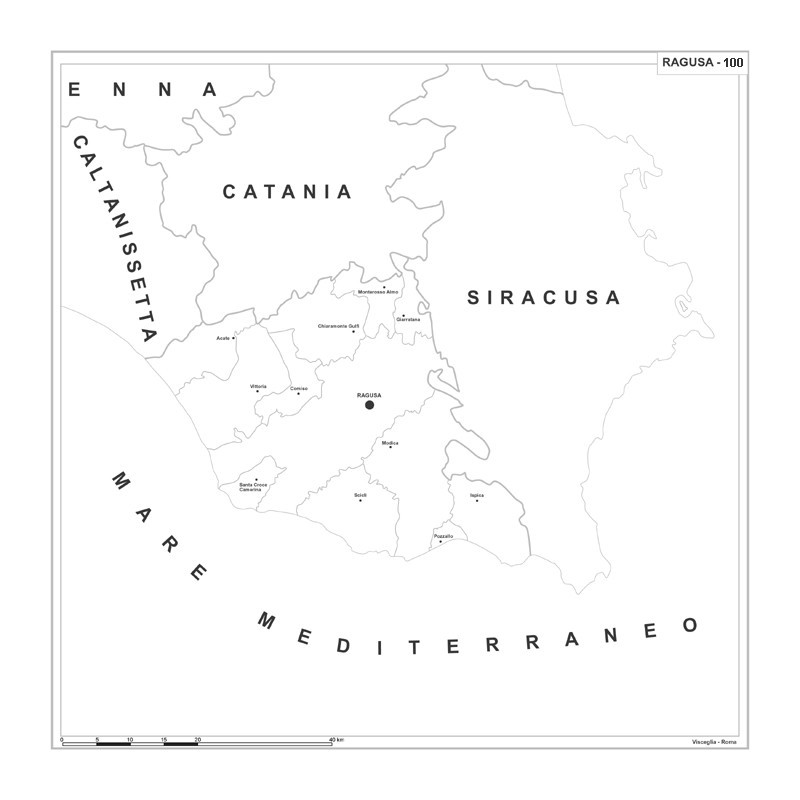 Carta della provincia di Ragusa