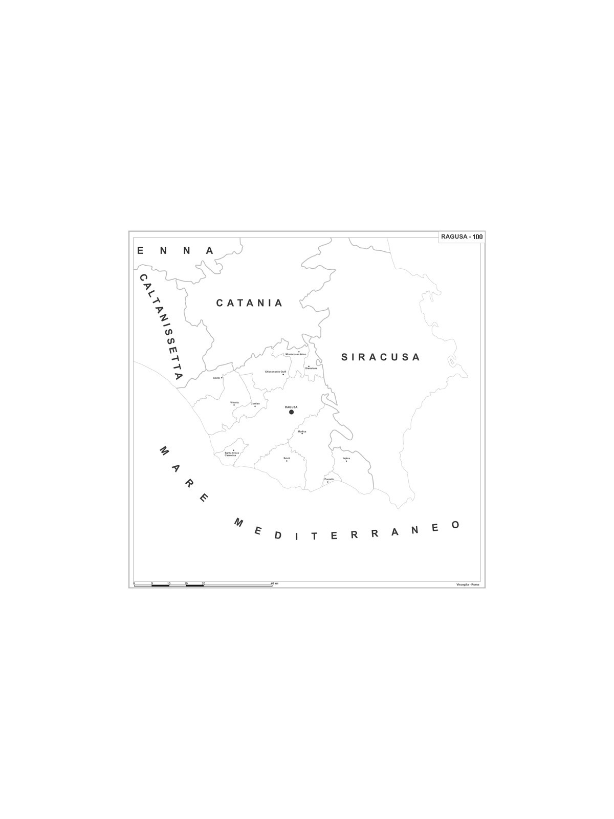 Carta della provincia di Ragusa