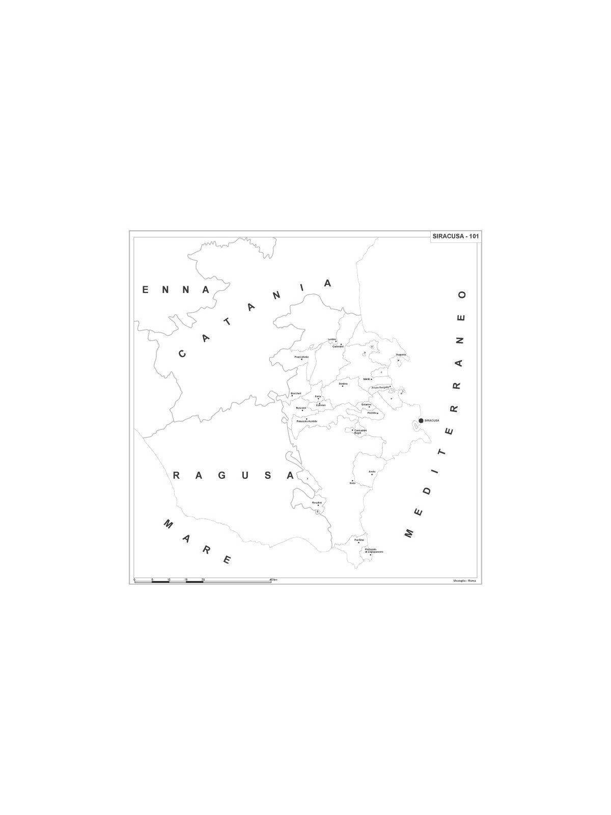Map of Abruzzo with postal codes