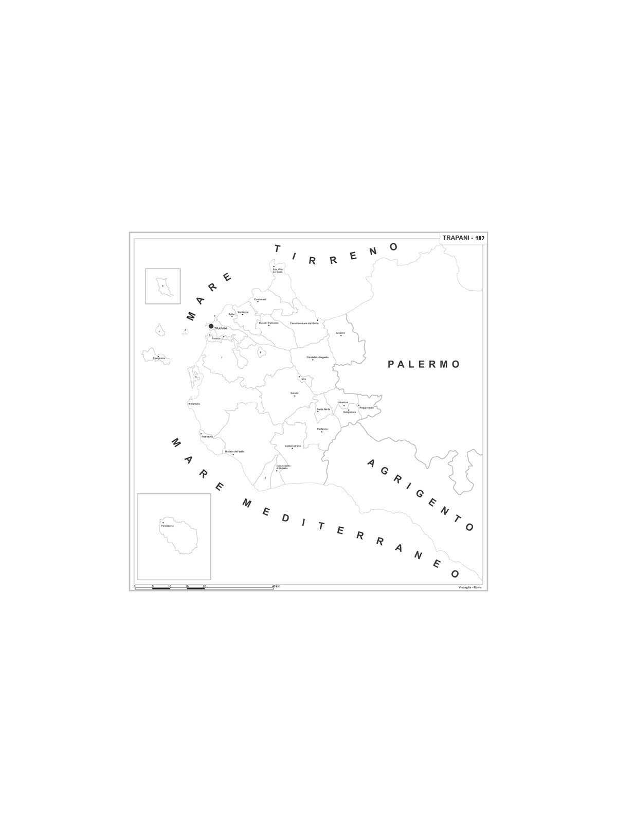 Map of Abruzzo with postal codes