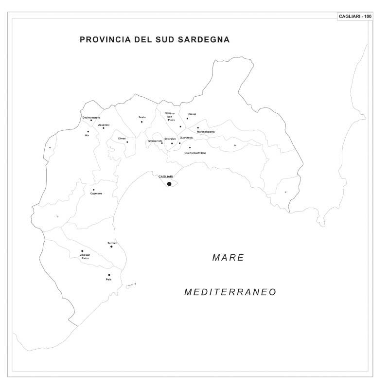 Carta della provincia di Cagliari 