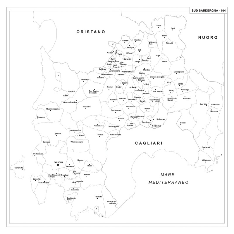 Map of Abruzzo with postal codes
