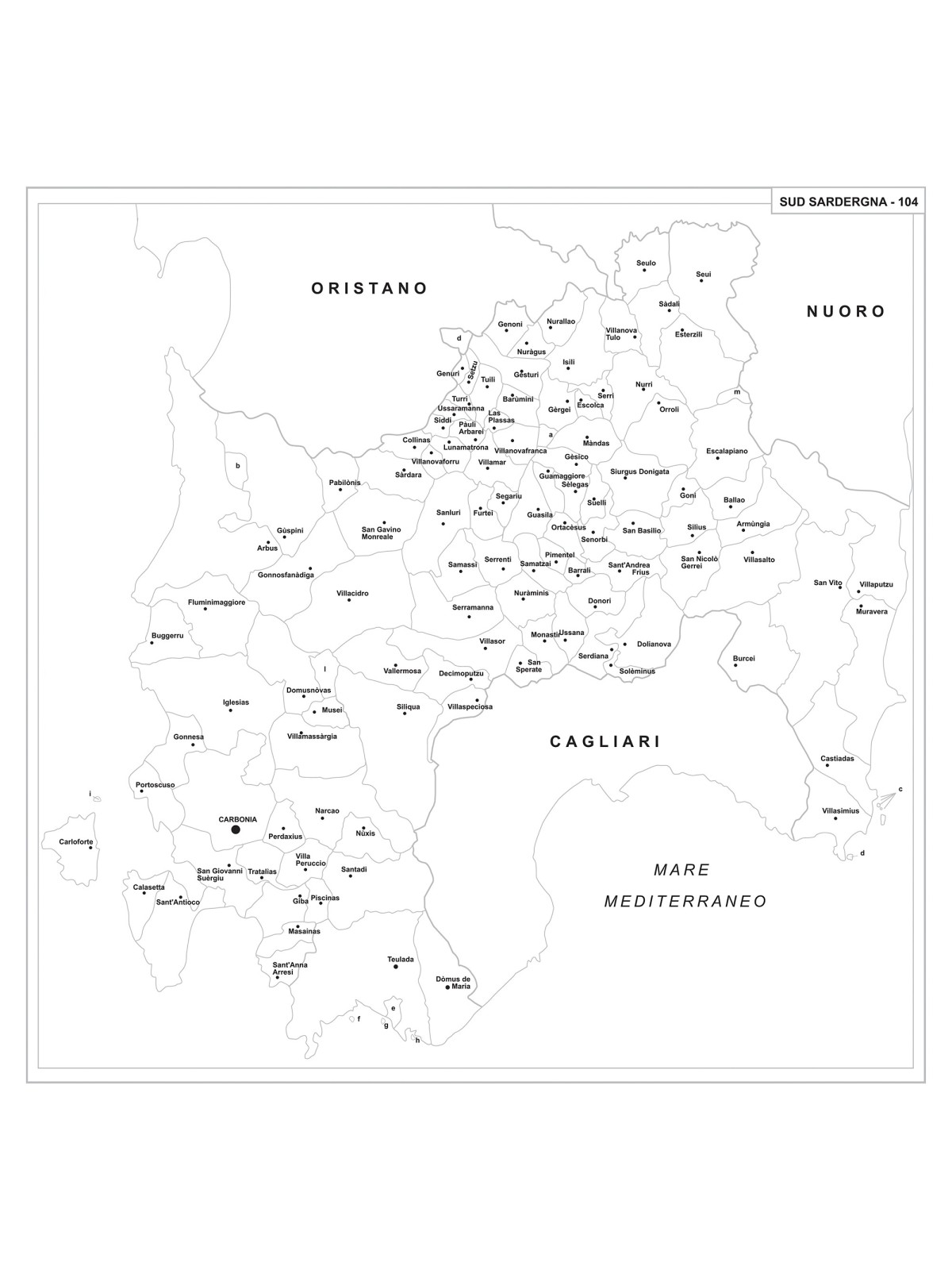 Carta della provincia del Sud Sardegna