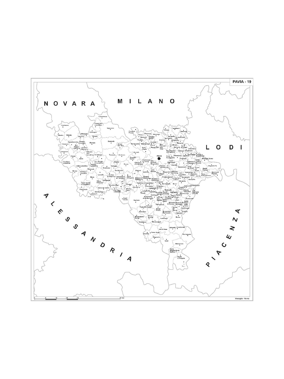 Map of Abruzzo with postal codes