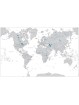 Political color map of the world cm 140 x 90