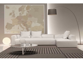 Sepia map of Europe cm. 140 x 100