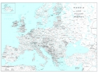 Europa politica amministrativa in bianco e nero - carta geografica