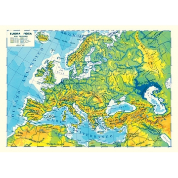 Europa fisica - carta geografica