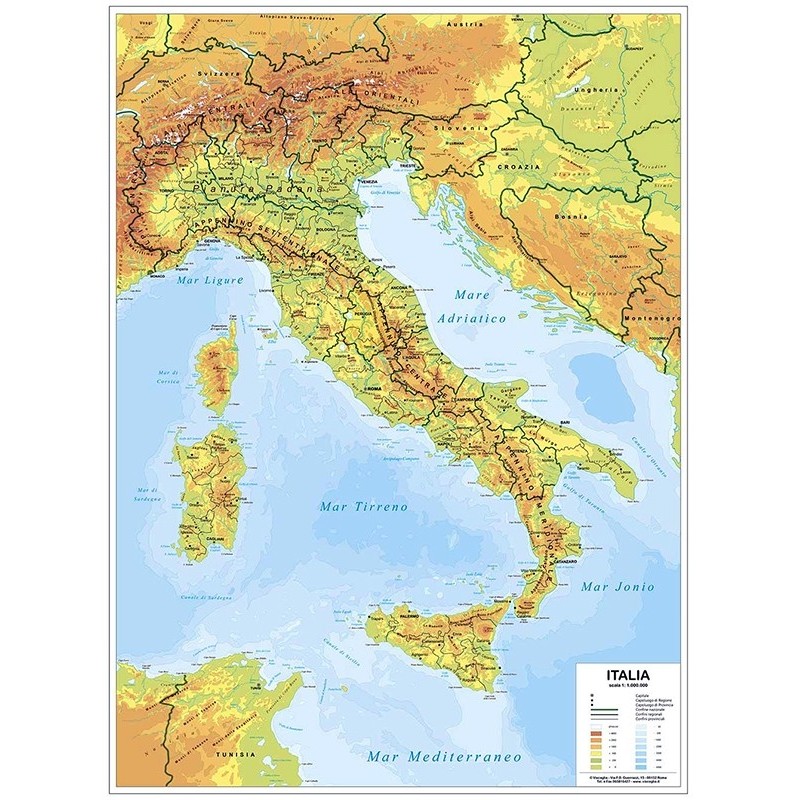 Physical and political school map
