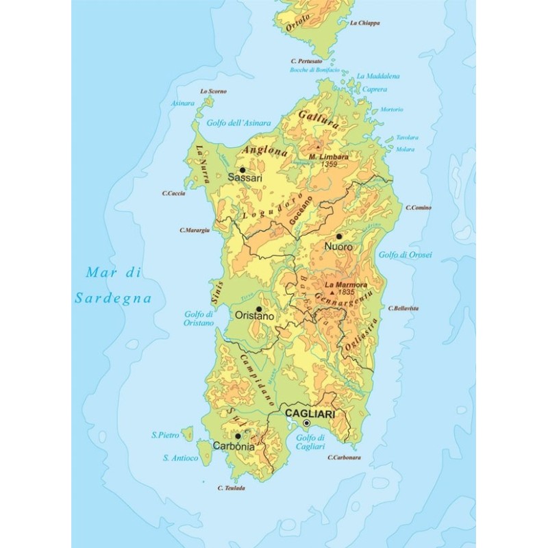 Physical and political school map