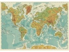 Mondo fisico a colori carta geografica
