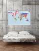Political color map of the world cm 140 x 90