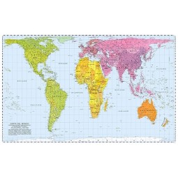 Carta geografica del mondo politica con la proiezione di Peters