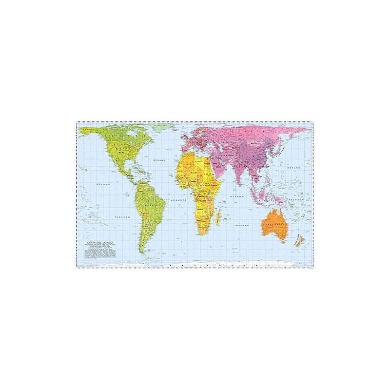 Carta geografica del mondo politica con la proiezione di Peters